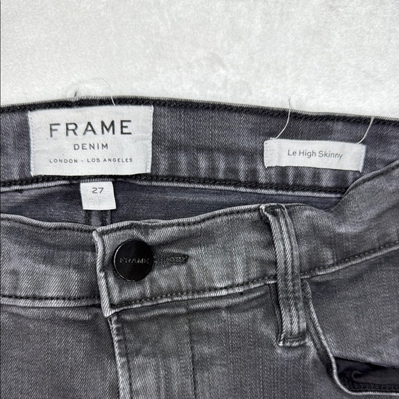FRAME  Denim Le High Black Skinny Jeans Sleek Style Size 27 - Picture 2 of 8